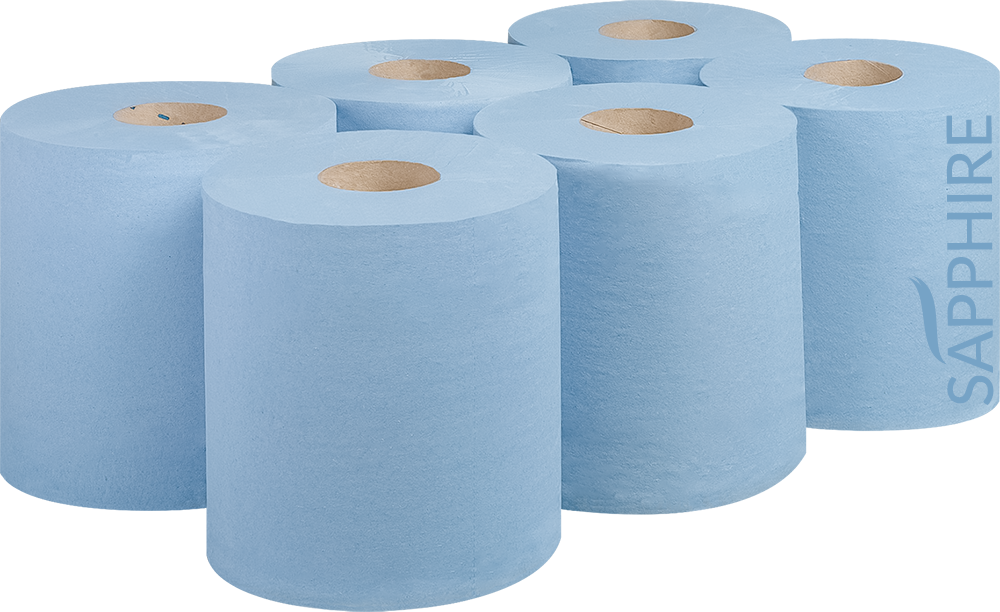 Blue Centrefeed Roll  6 pack