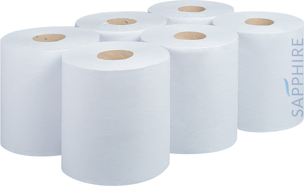 White Centrefeed Roll 6 pack