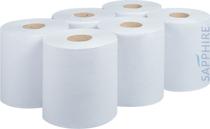White Centrefeed Roll 6 pack