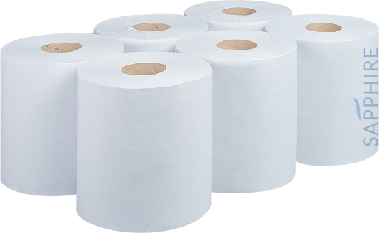 White Centrefeed Roll 6 pack