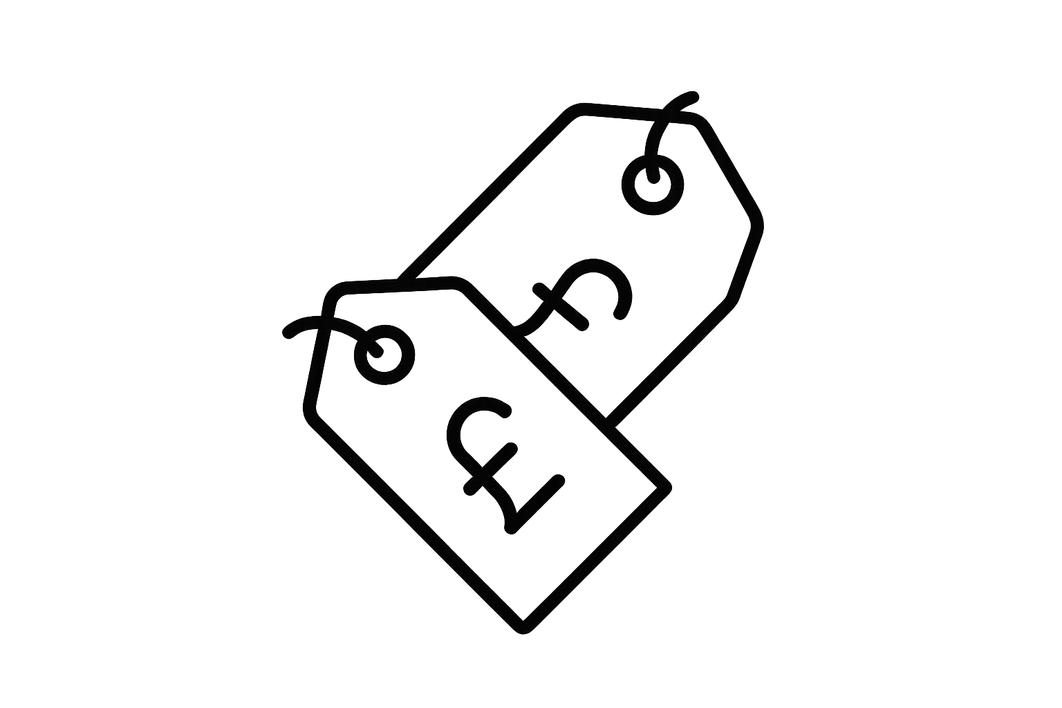 remove the arrows and discounts signs and the word sale and add a pound sign